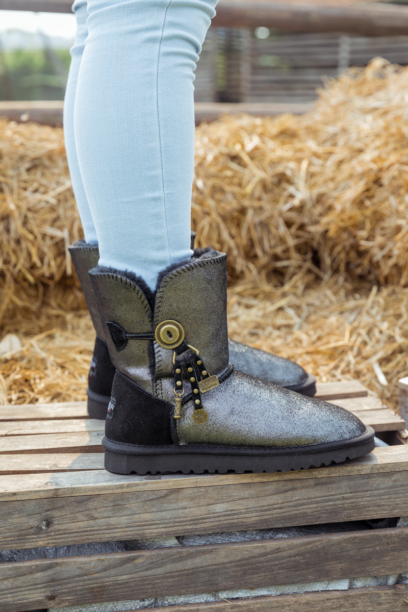 UGG Faux Fur-Lined Cooper Lock Tassel Boot - Black