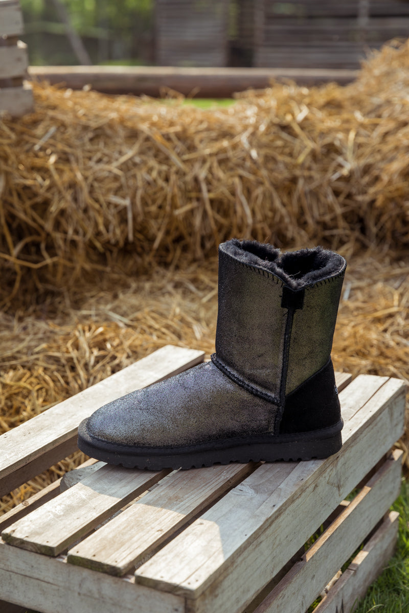 UGG Faux Fur-Lined Cooper Lock Tassel Boot - Black