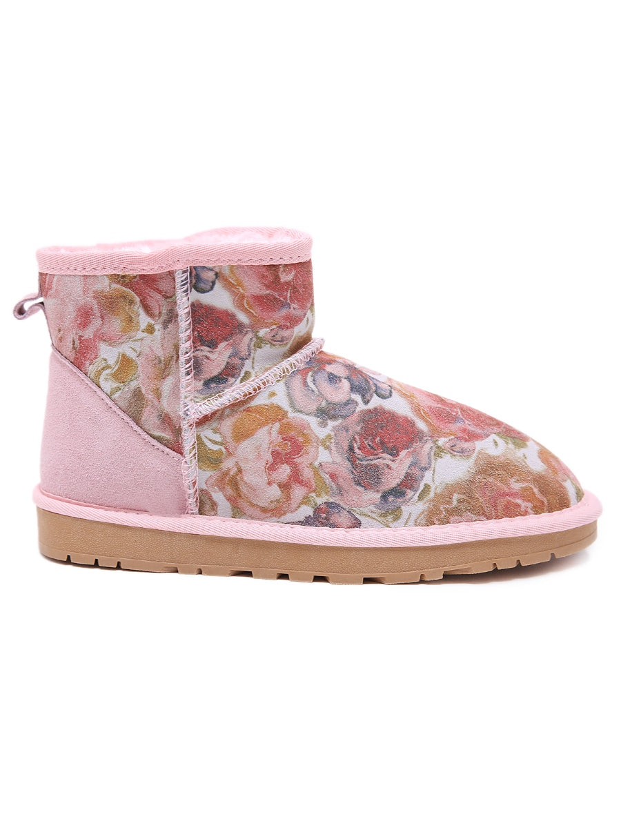 UGG Faux Fur-Lined Leather Suede Low Boots