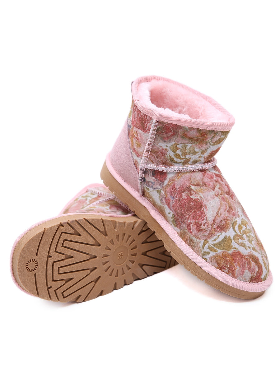 UGG Faux Fur-Lined Leather Suede Low Boots