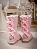 UGG Tri Ribbon Bow Suede Boots - Pink