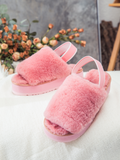 UGG Soft Woolen Fluffy Disco Sandal Slipper - Pink