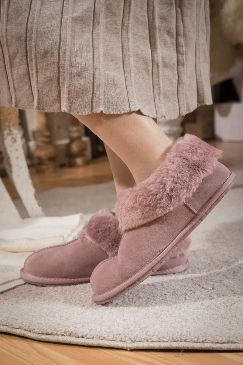 UGG Wool-Lined Suede Tasman Slipper Loafer - Pink