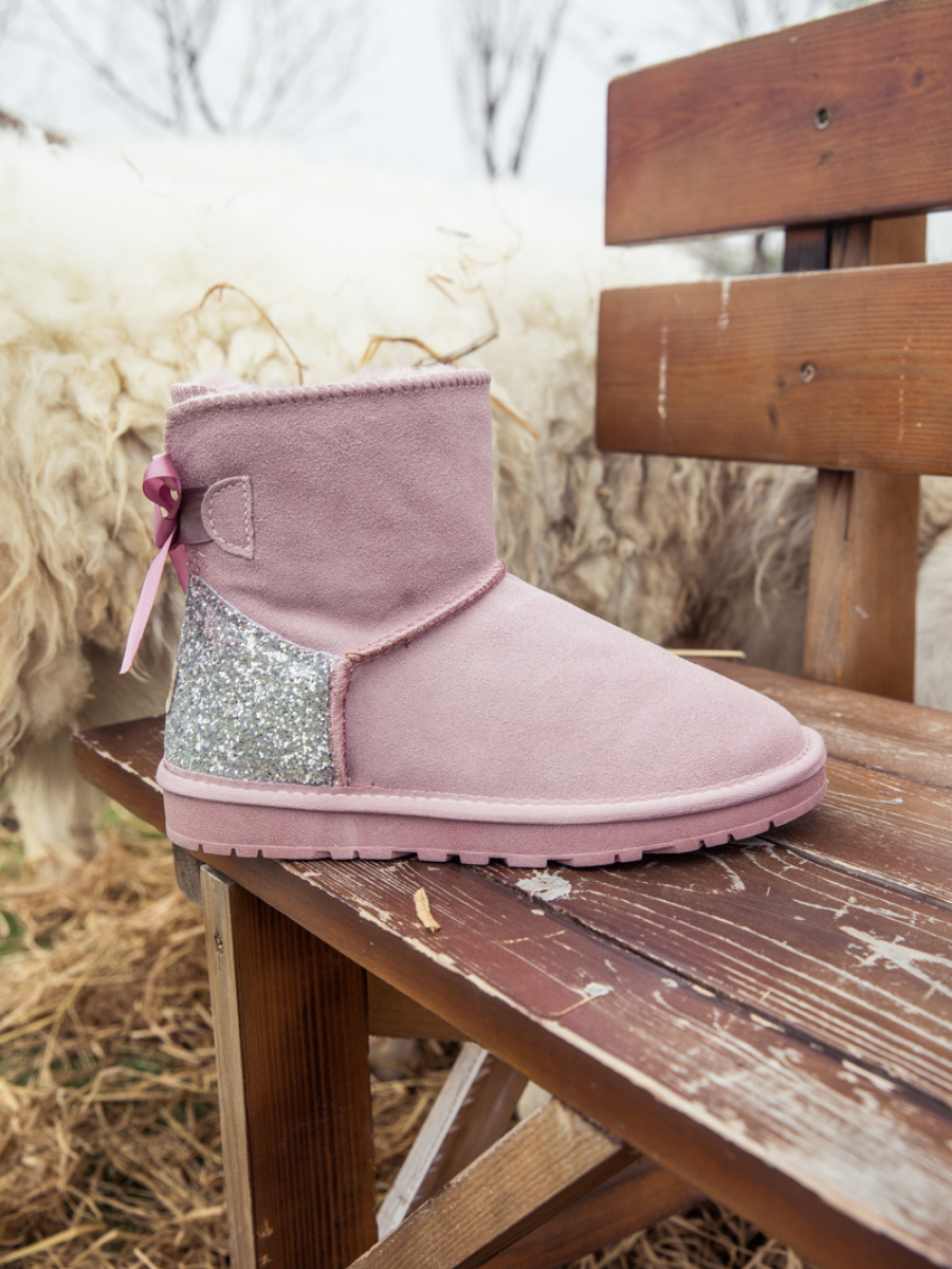 UGG Sequins Ballet Bow Mini Boots - Pink