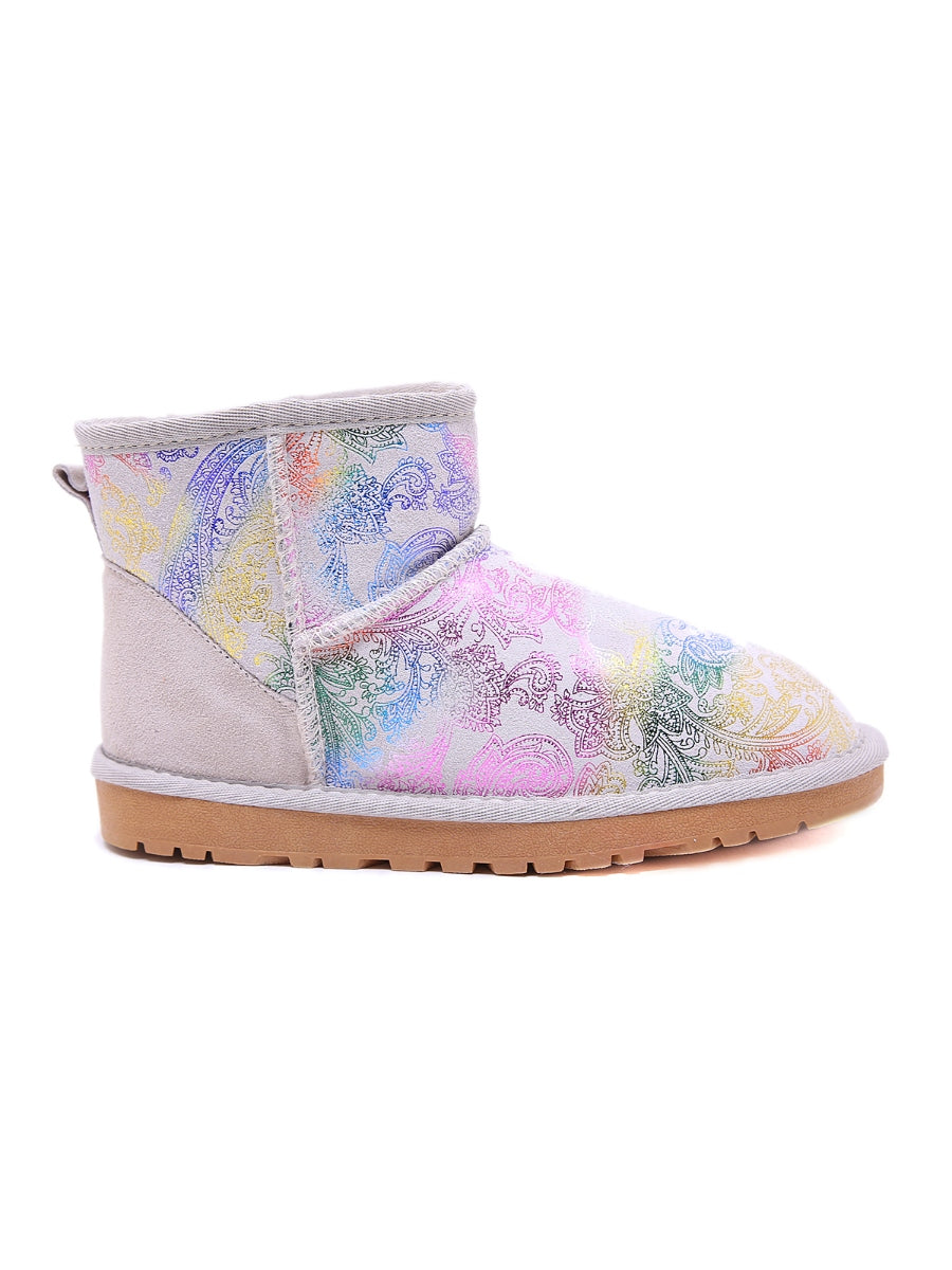 UGG Faux Fur-Lined Leather Suede Low Boots