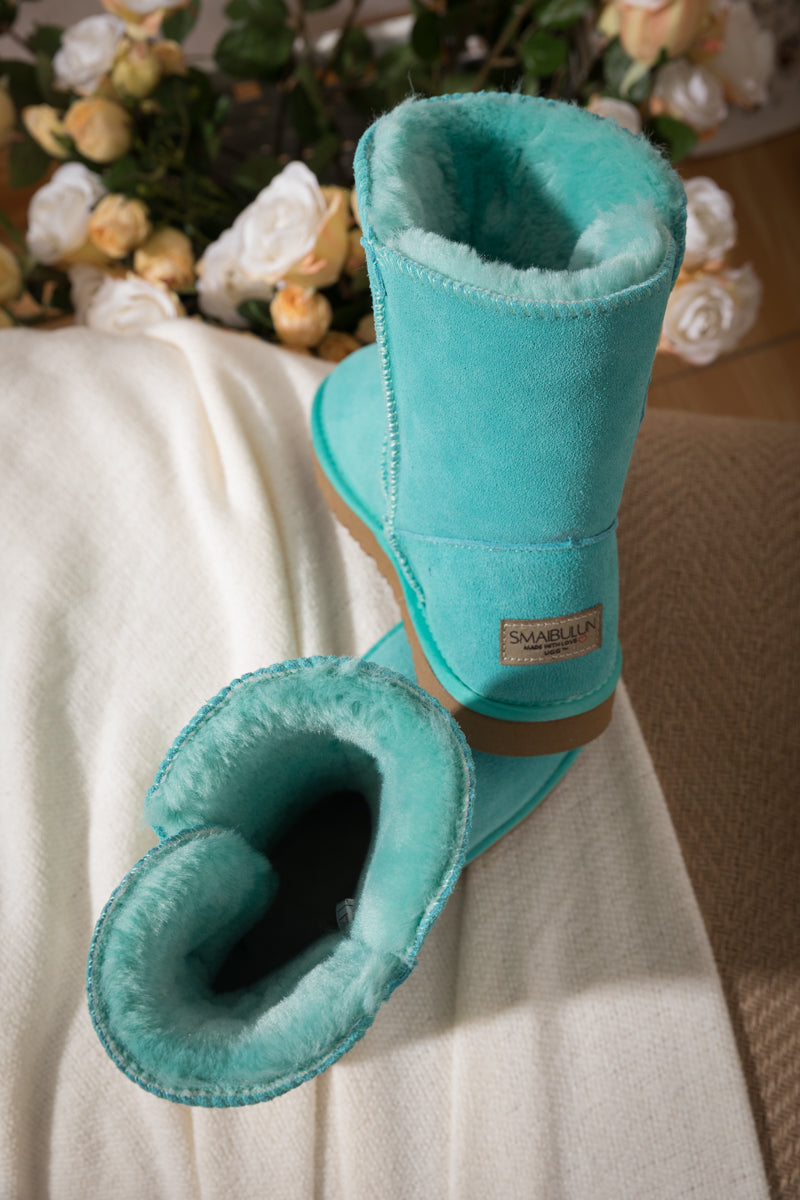 UGG Faux Fur-Lined Classic Side Button UGG Boot - Turquoise