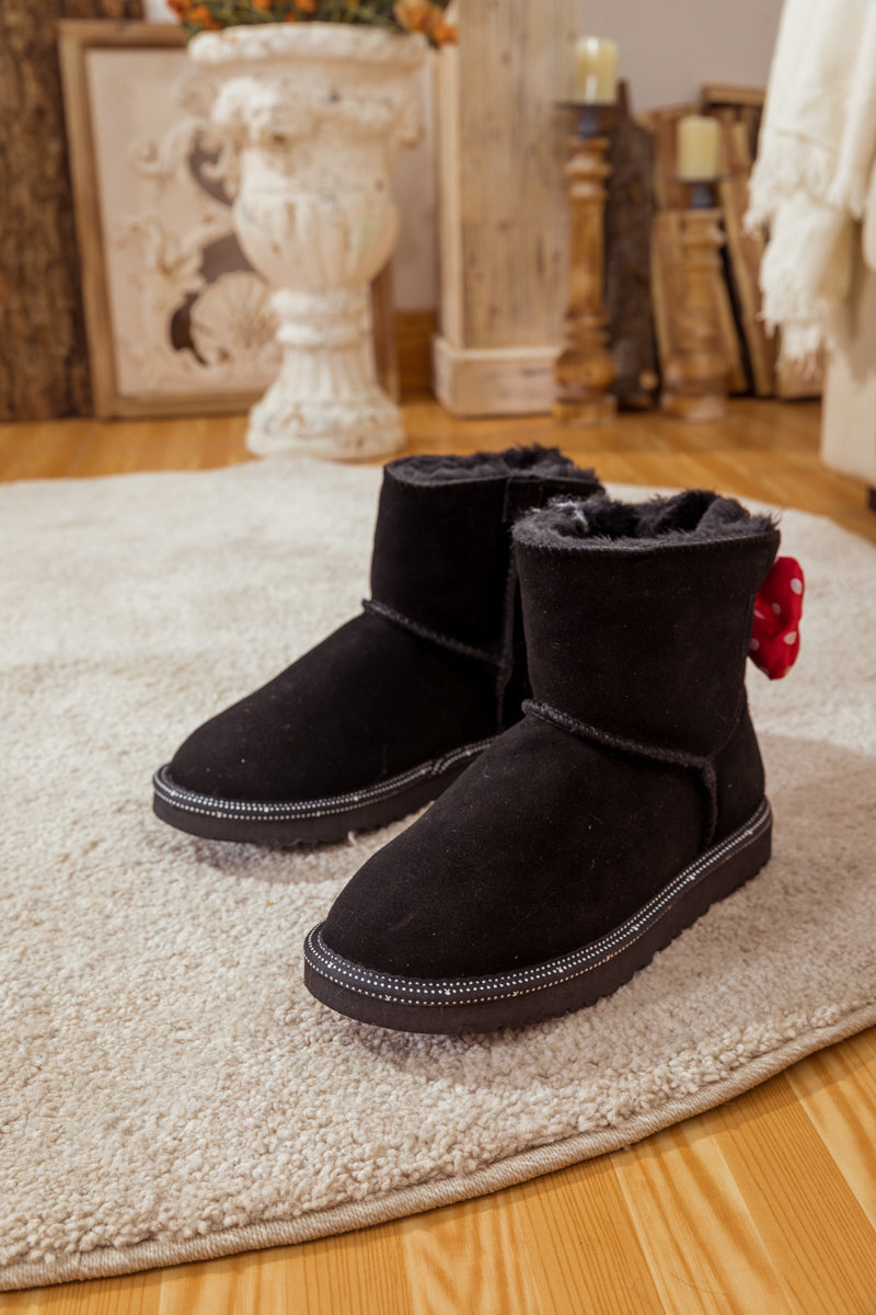 UGG Polka Dot Ribbon Bow Suede Boots