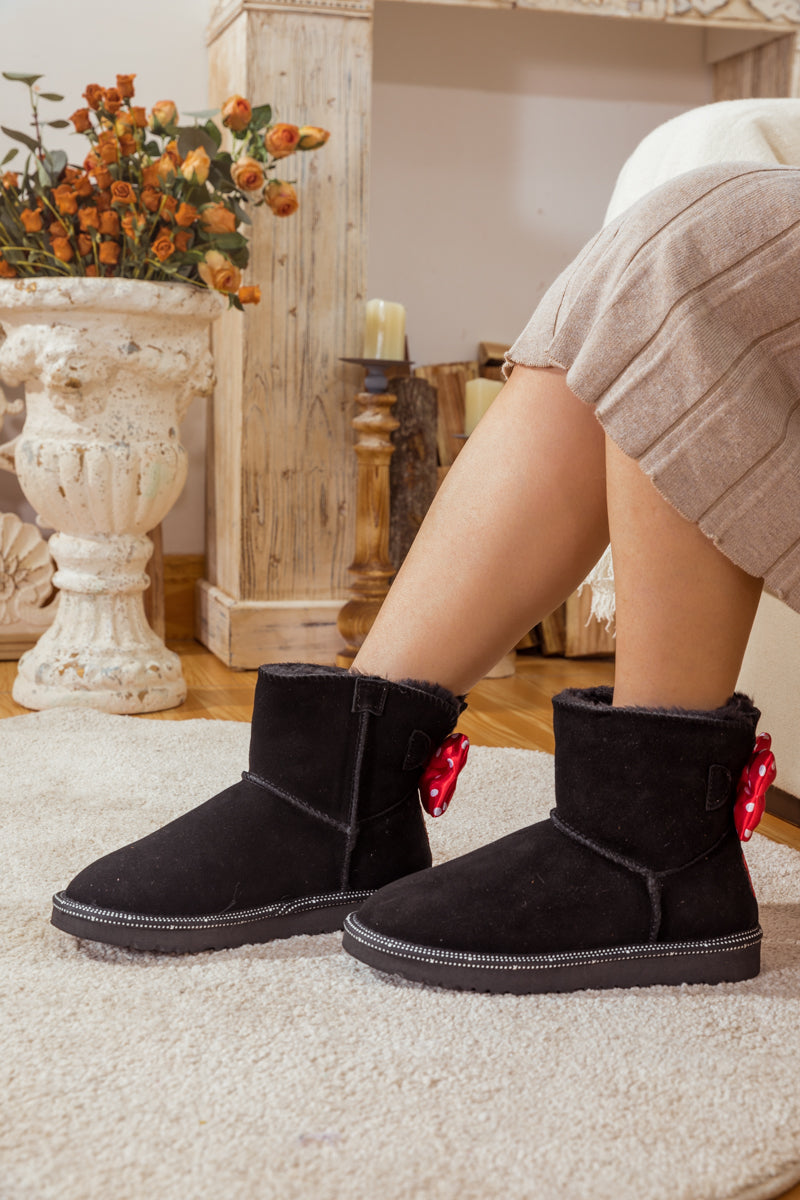 UGG Polka Dot Ribbon Bow Suede Boots