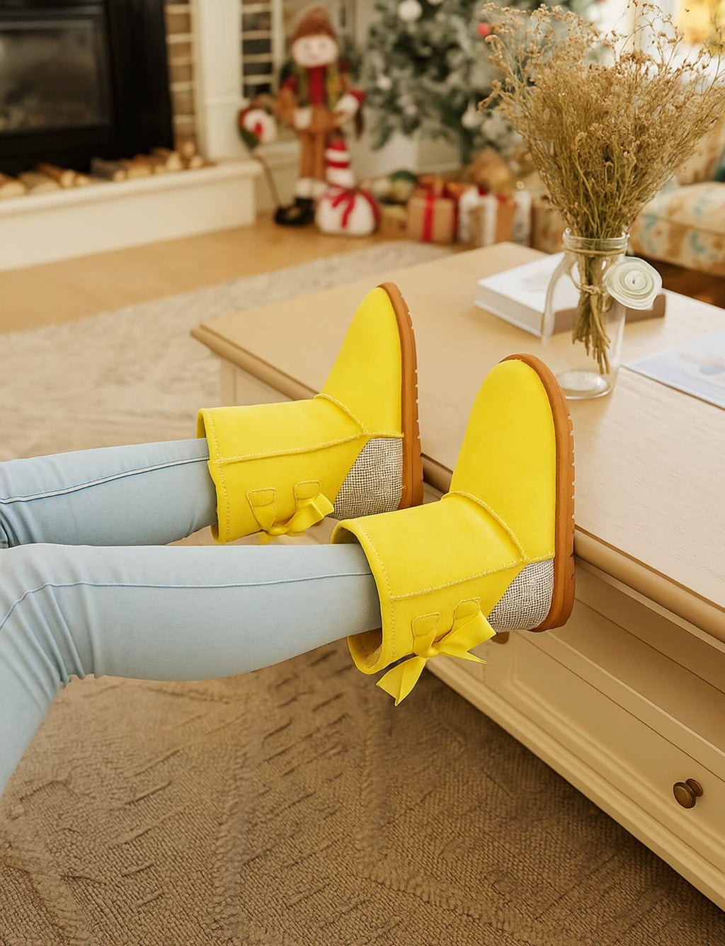 UGG Rhinestone Dual Bailey Bow Glam UGG Boots - Yellow