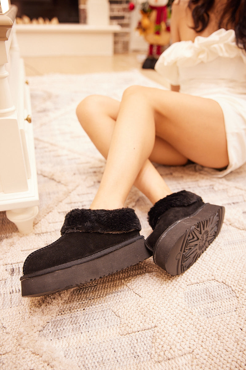 UGG Cuddle Up Wool-Lined Suede Bootie - Sable