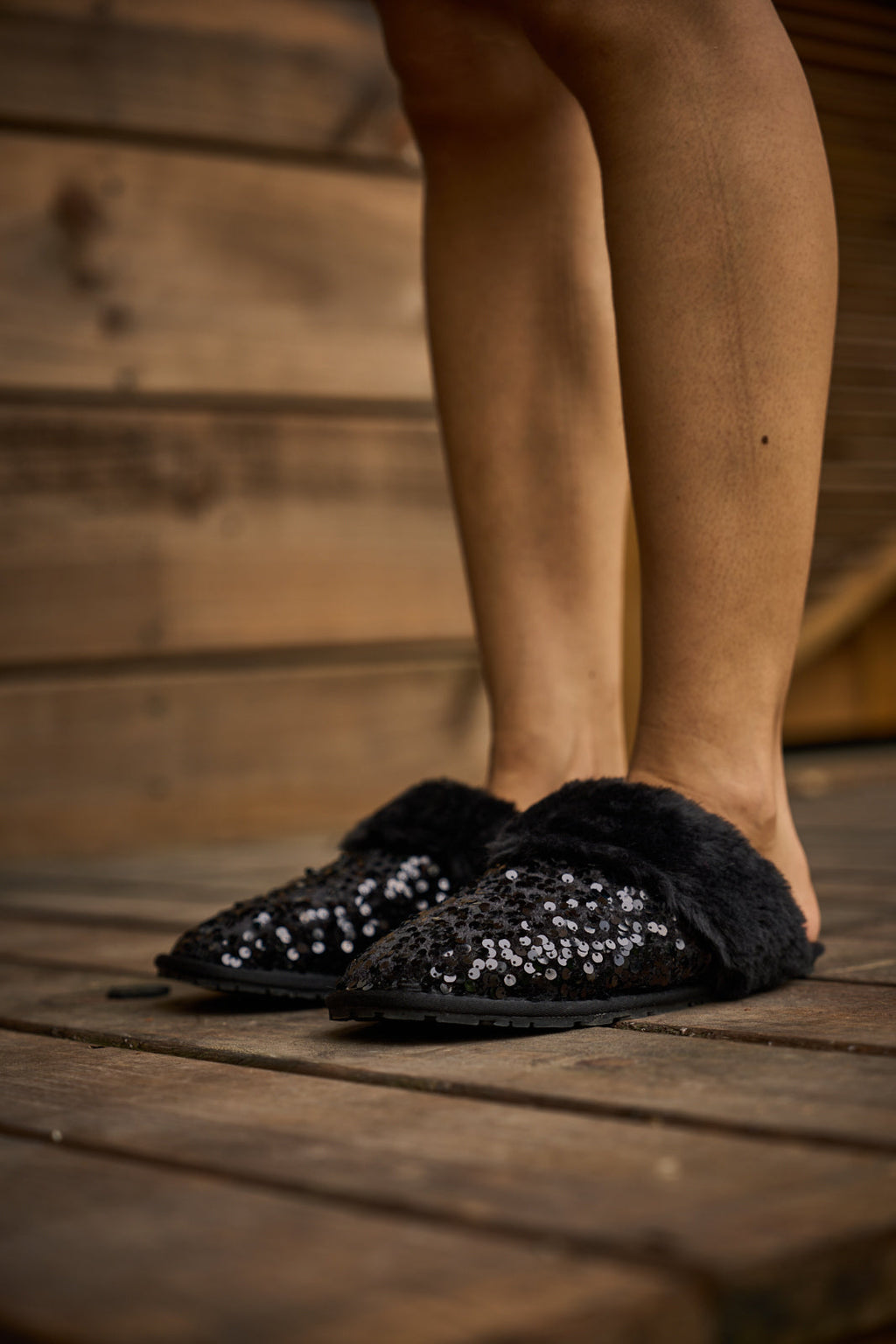 UGG Cozy Day Glam Sequins Slipper - Black