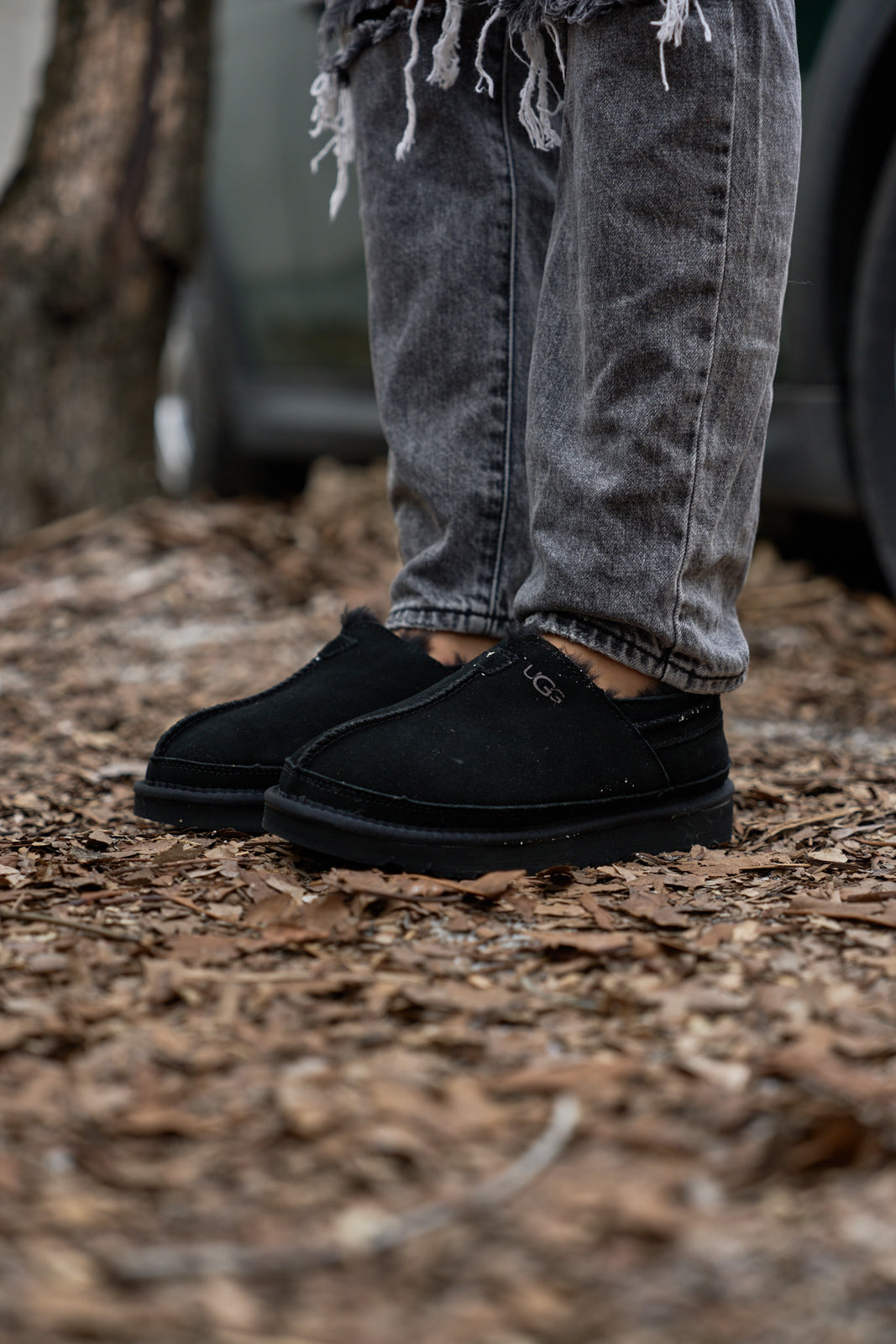 UGG Brisk Feels Wool Blend Slipper Boot - Black