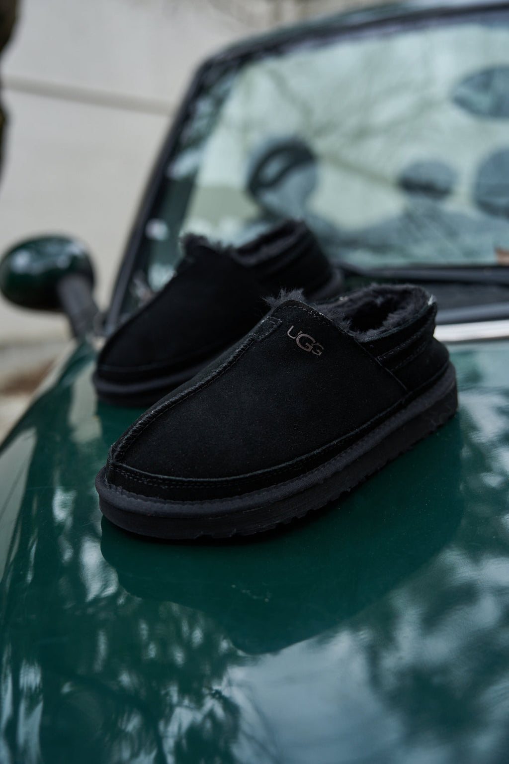 UGG Brisk Feels Wool Blend Slipper Boot - Black