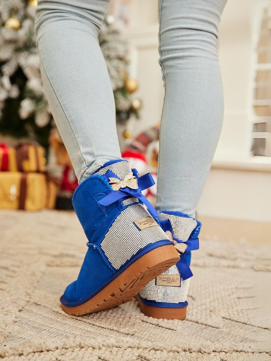 UGG Rhinestone Bailey Bow Sequin UGG Boots - Blue