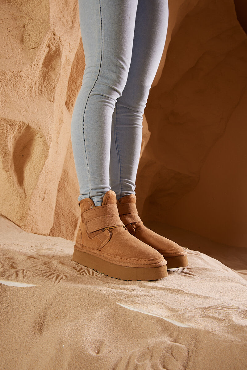 UGG Arlene Suede Platform Boots - Chestnut