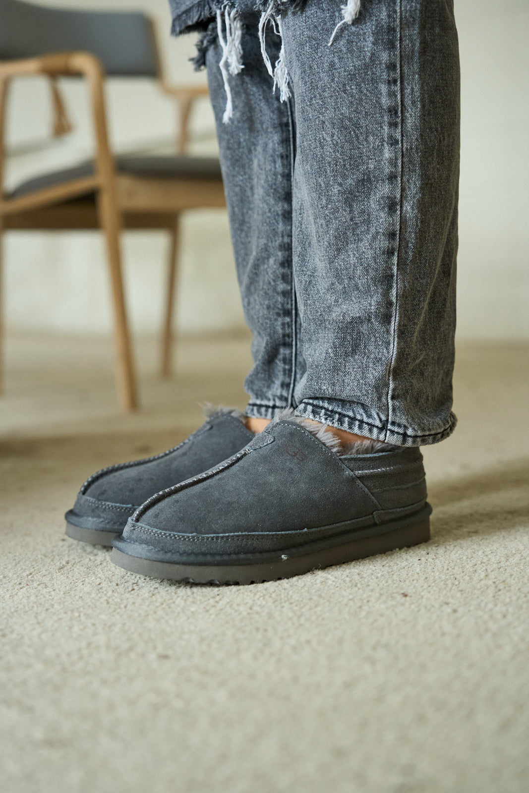 UGG Brisk Feels Wool Blend Slipper Boot - Grey