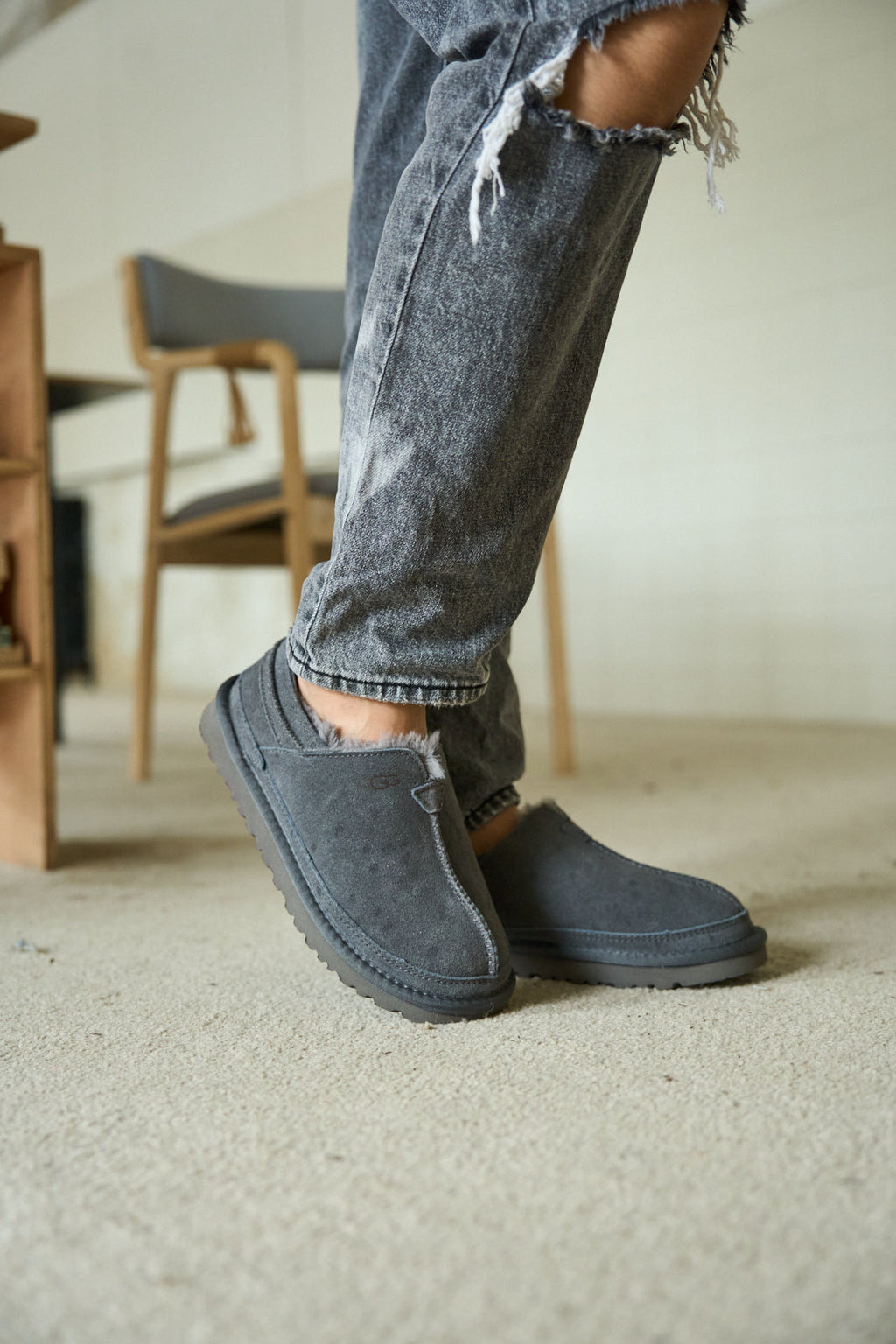 UGG Brisk Feels Wool Blend Slipper Boot - Grey
