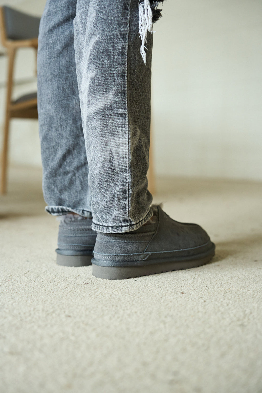 UGG Brisk Feels Wool Blend Slipper Boot - Grey