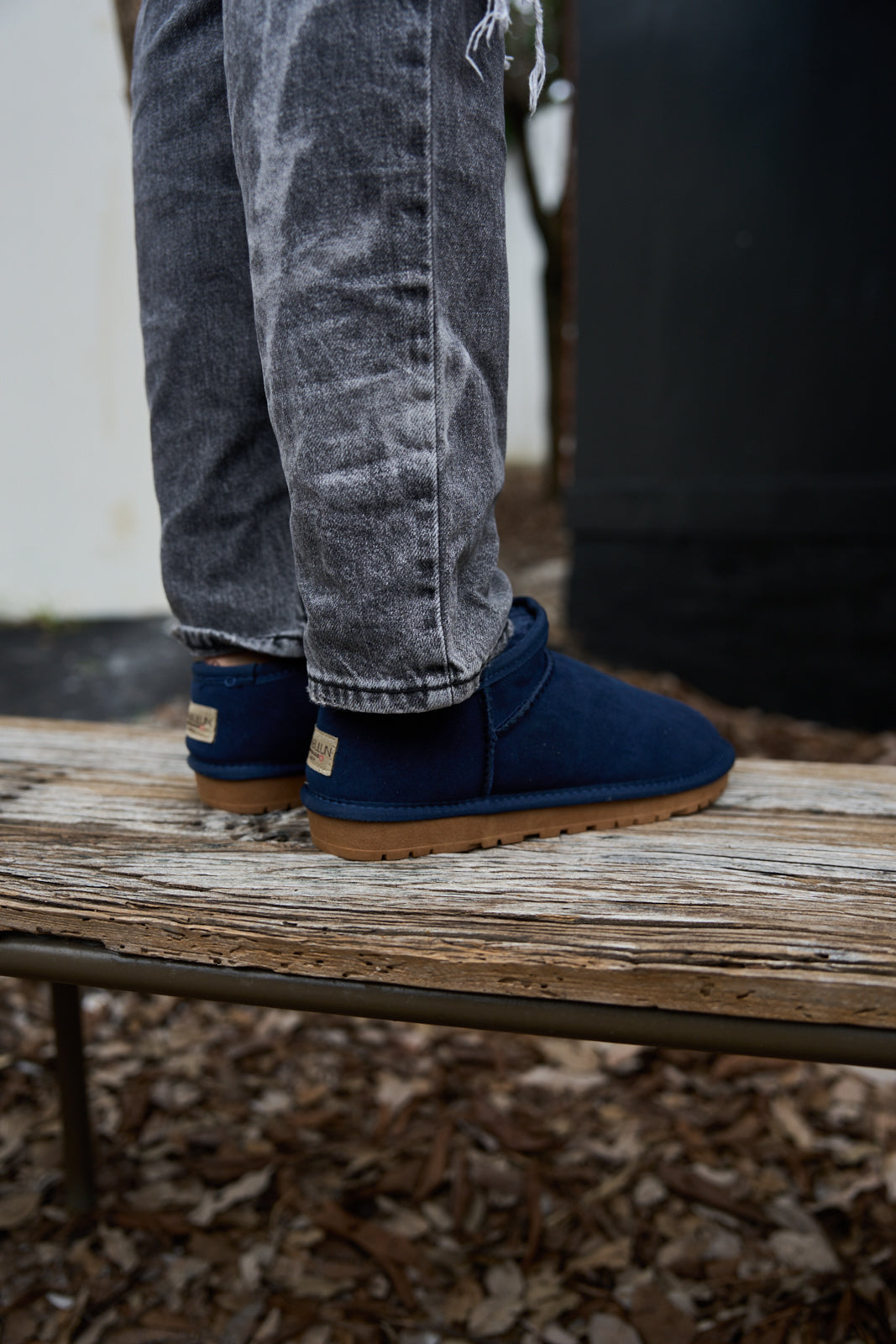 UGG Faux-Fur-Lined Suede Tasman Ankle Boot - Navy