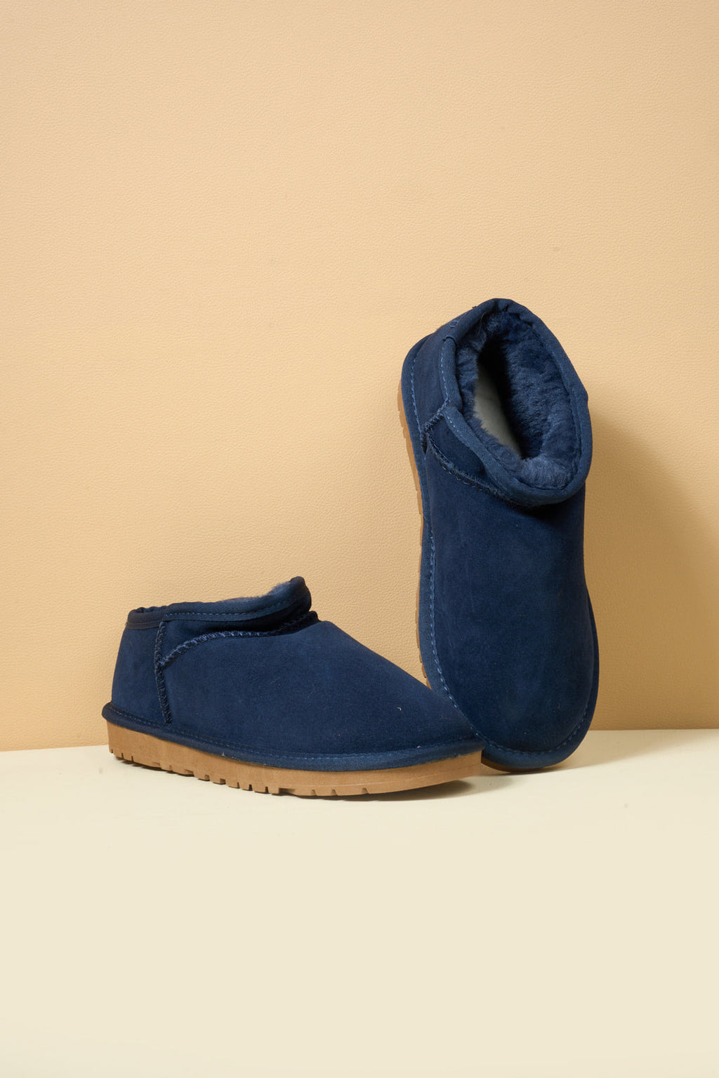 UGG Faux-Fur-Lined Suede Tasman Ankle Boot - Navy
