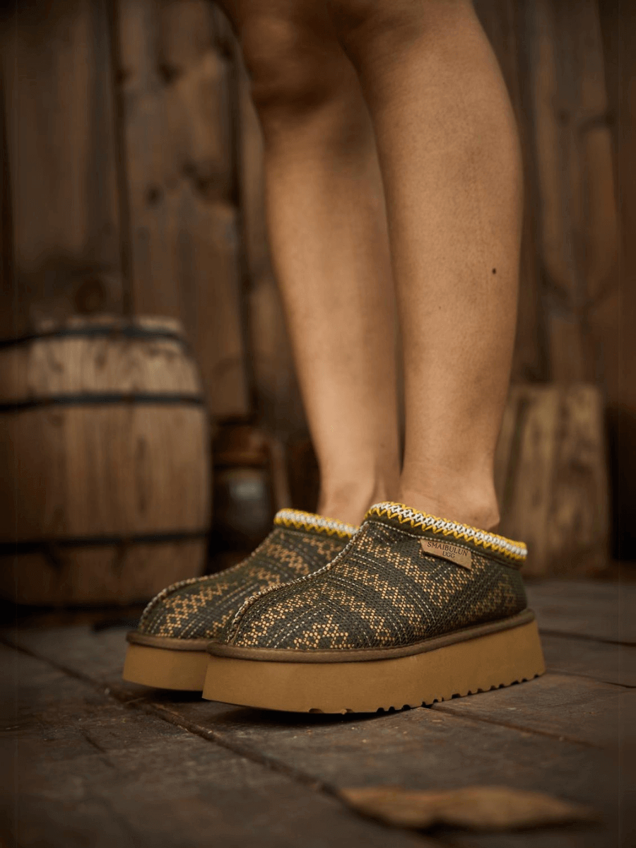 UGG Tasman in Labyrinth Platform Bootie - Olive