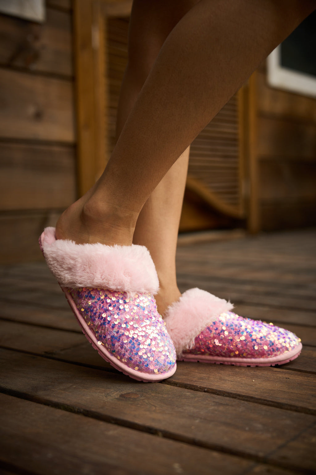 UGG Cozy Day Glam Sequins Slipper - Pink