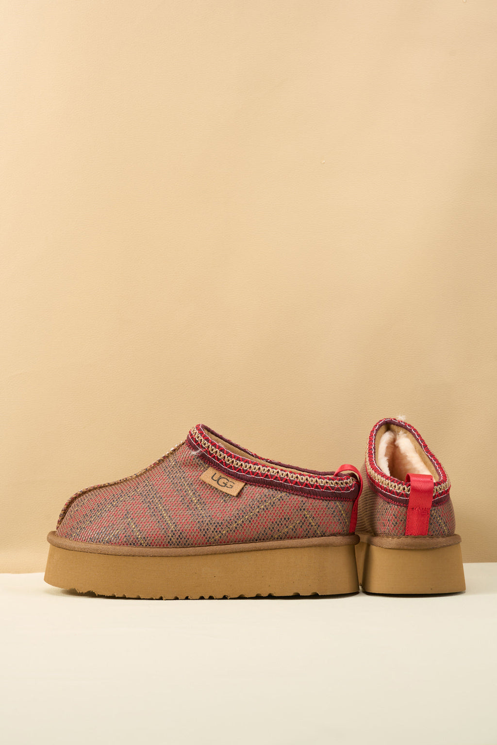 UGG Tasman in Labyrinth Platform Bootie - Red