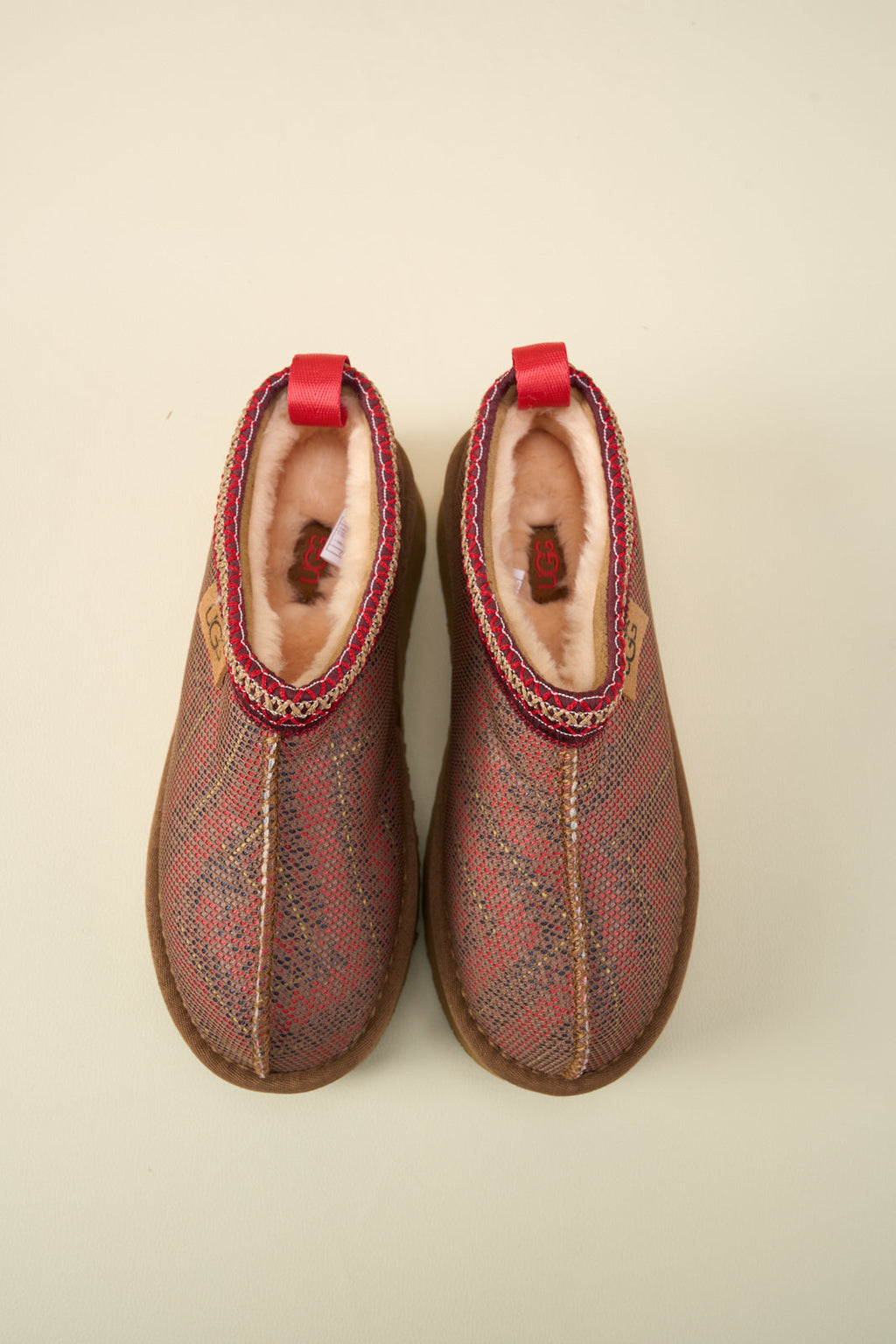 UGG Tasman in Labyrinth Platform Bootie - Red
