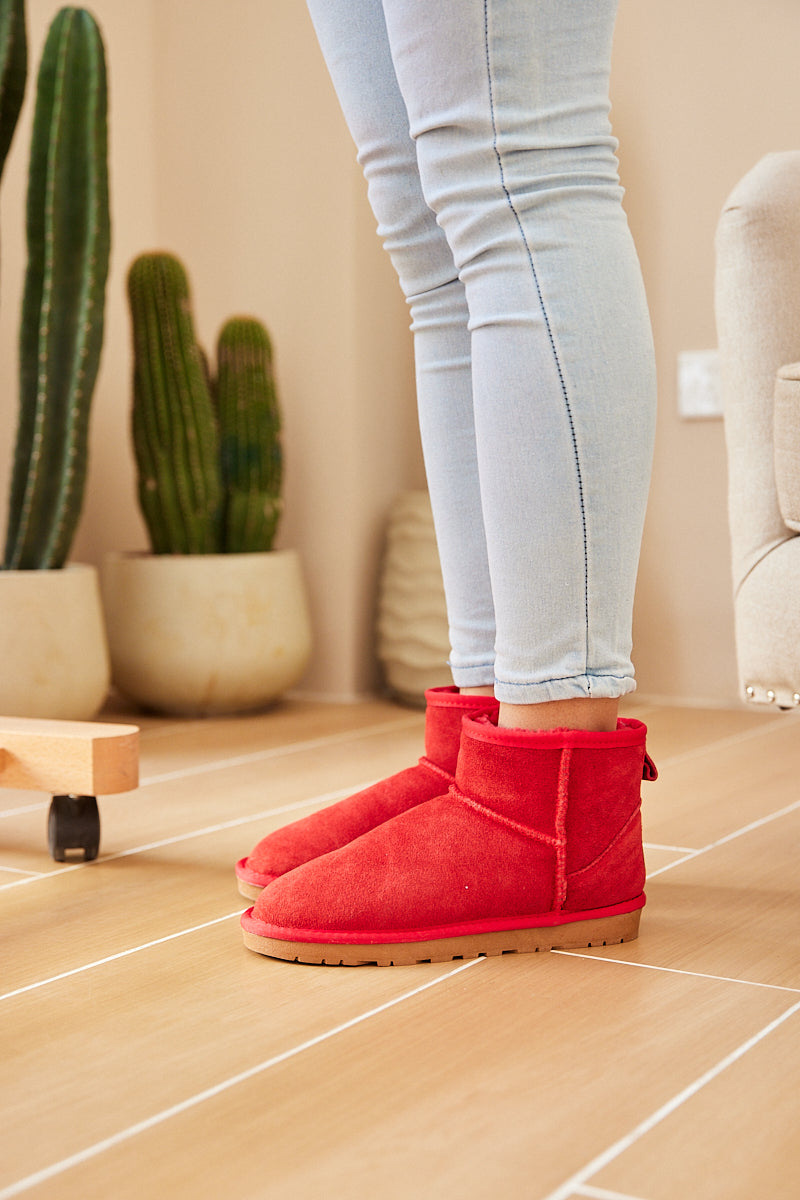UGG Faux Fur-Lined Classic Short UGG Boots - Red