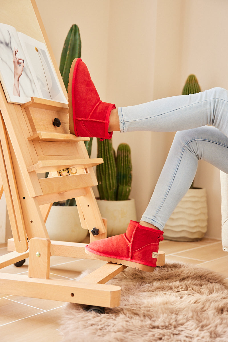 UGG Faux Fur-Lined Classic Short UGG Boots - Red