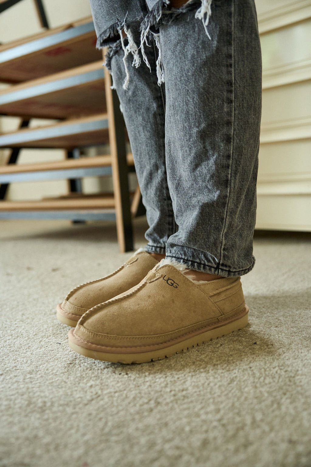 UGG Brisk Feels Wool Blend Slipper Boot - Sand