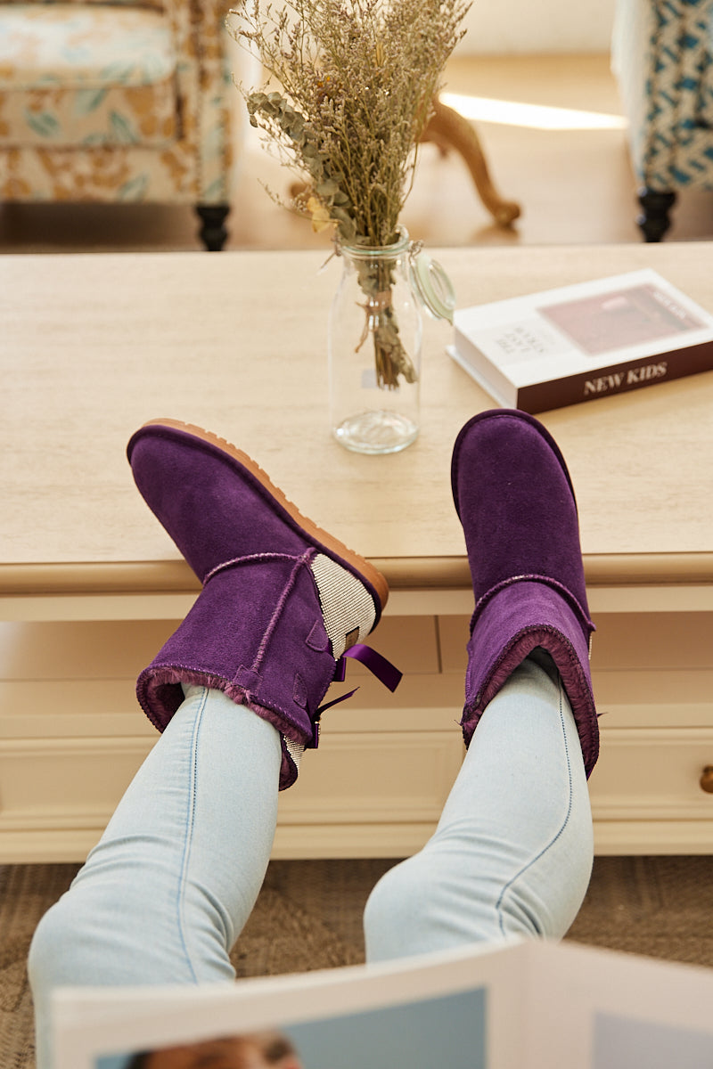 UGG Rhinestone Dual Bailey Bow Glam UGG Boots - Violet